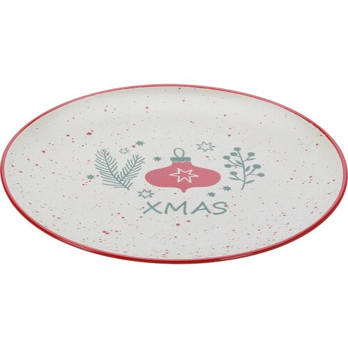 Súprava 4 kameninových plytkých tanierov Let It Snow 26,5 cm