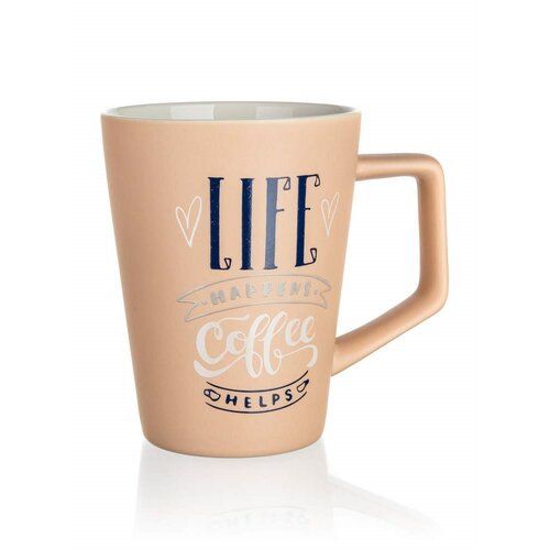 Banquet 4-teiliges Set aus Keramikbechern LIFE COFFEE, 450 ml