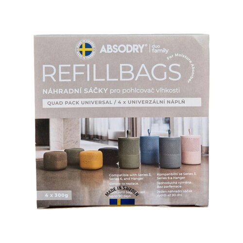 Everbrand Змінні мішки для поглинача вологи Absodry Duo Family Bag 3-series, 4 х 300 г