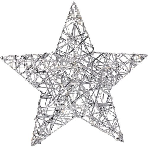 Świąteczna gwiazda świecąca Silver, 30 x 30 cm, 20 mikro LED, na baterie