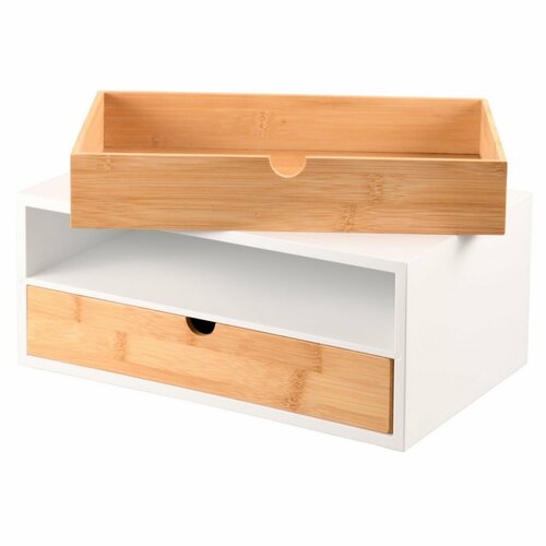 Kesper 58955 Organizér se 2 přihrádkami bambus, 33 x 21 x 13,5 cm