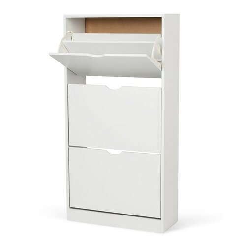 Výklopný botník POINT Slim 3, bílá