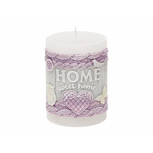 Dekorativní svíčka Bartek Candles Home Sweet Home - Bílá 275 g