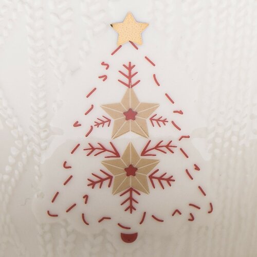Porcelanska skodelica in krožnik Knitted Tree 110ml