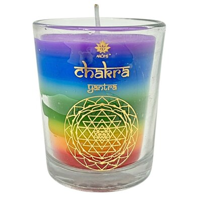 Arome Świeca wotywna 60 g, w szkle, 7 czakr, drzewo sandałowe
