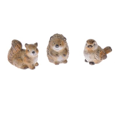 Set de decorațiuni de toamnă Animale din pădure,ceramică, 3 buc