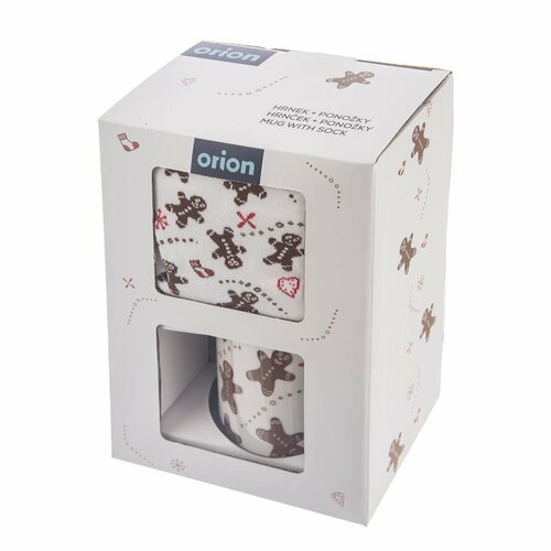 Orion Keramikbecher Lebkuchen, 0,35 l + Geschenk Damen-Socken