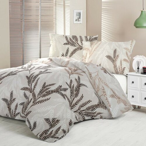 Постільна білизна Kvalitex Сатин Luxury Collection Oksia бежевий, 220 x 200 см, 2x 70 x 90 см