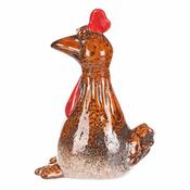 Ozdoba ogrodowa na płot Kura, 8 x 8 x 16 cm,ceramika