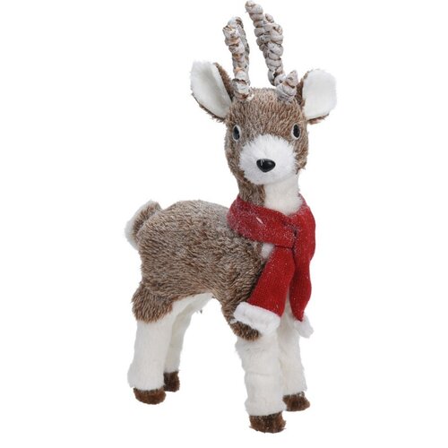 Vianočná dekorácia Deer with red scarf, 24 x 14 x 43 cm