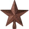 Szpic choinkowy Glitter star brązowy, 19 x 19 x 5 cm