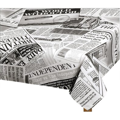 Bellatex Tischdecke EMA Zeitung schwarz , 50 x 50 cm
