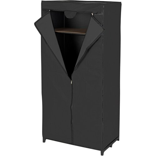 Wenko Dulap pliabil din folie PEVA cu raft Deep Black, 160 x 50 x 75 cm