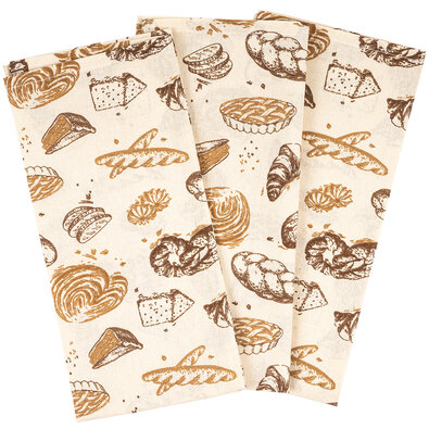 Geschirrtuch Gebäck, 50 x 70 cm, Set 3 Stück