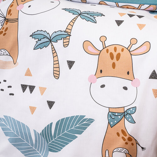 4Home Detské bavlnené obliečky do postieľky Little giraffe, 100 x 135 cm, 40 x 60 cm
