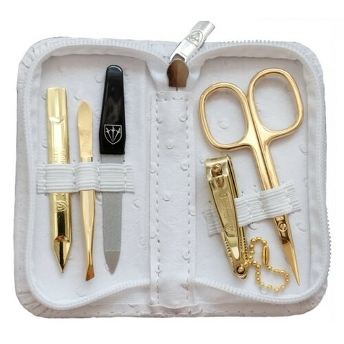 Kellermann 7407 P GOLD Damen Maniküre Set, Weiß