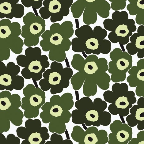 Marimekko tapeta Pieni Unikko 70 x 100 cm, zelená/zelená