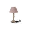 Lampa stołowa z abażurem w kropki