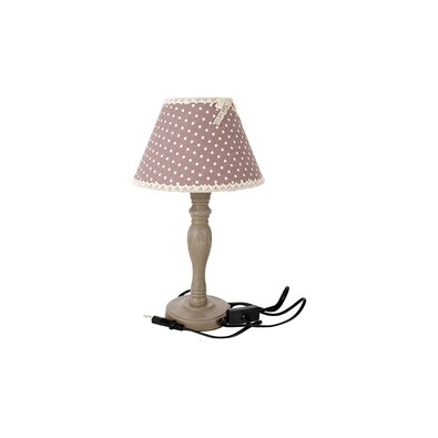Lampa stołowa z abażurem w kropki