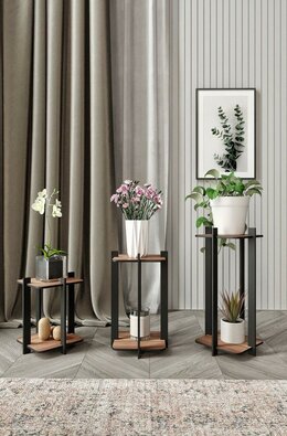 Stojak na kwiaty Flower Desk Square – orzech