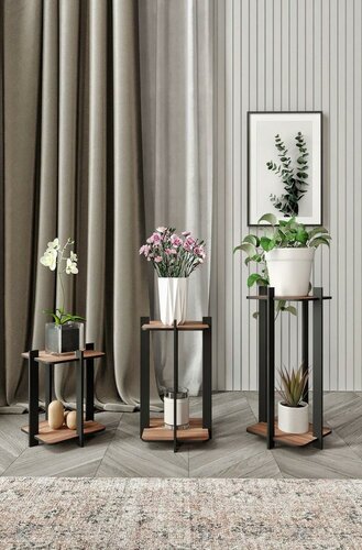 Suport pentru flori Flower Desk Square - Walnut