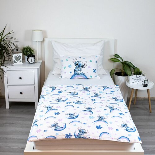Jerry Fabrics Kinderbettwäsche aus Baumwolle Baby Lilo and Stitch „Rainbow“, 100 x 135, 40 x 60 cm