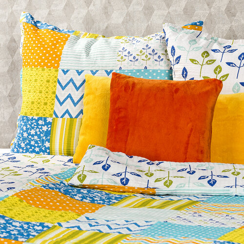 4Home Patchwork blue krepp ágyneműhuzat, 140 x 200 cm, 70 x 90 cm