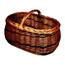 Lakiran košarica iz protja, 33 x 24 x 25 cm