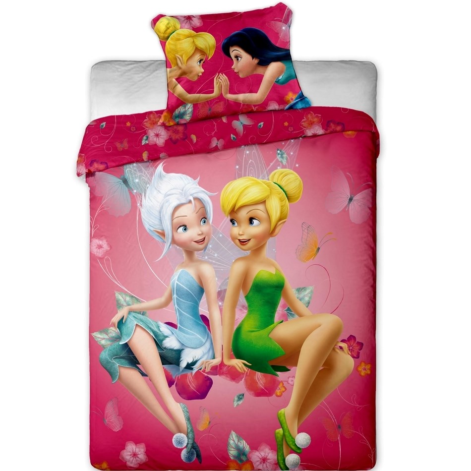 Dětské bavlněné povlečení Víla Zvonilka Fairies pinkie duo, 140 x 200 cm, 70 x 90 cm