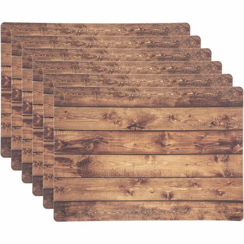 Orion Podkładki UH 43 x 30 cm ciemne drewno, zestaw 6 sztuk