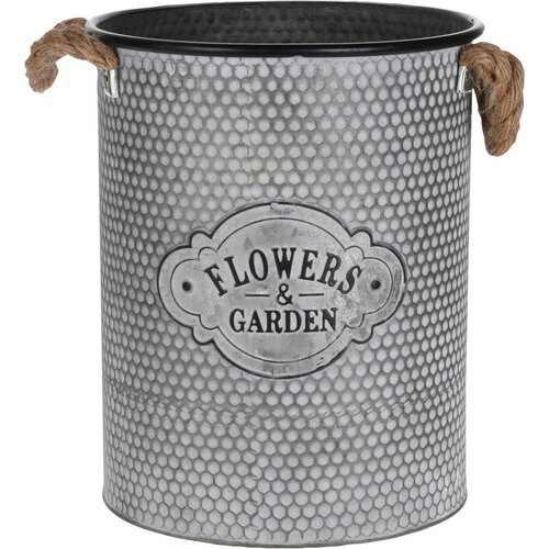 Набір оцинкованих кашпо для квіткових горщиків Flowers, 3 шт.