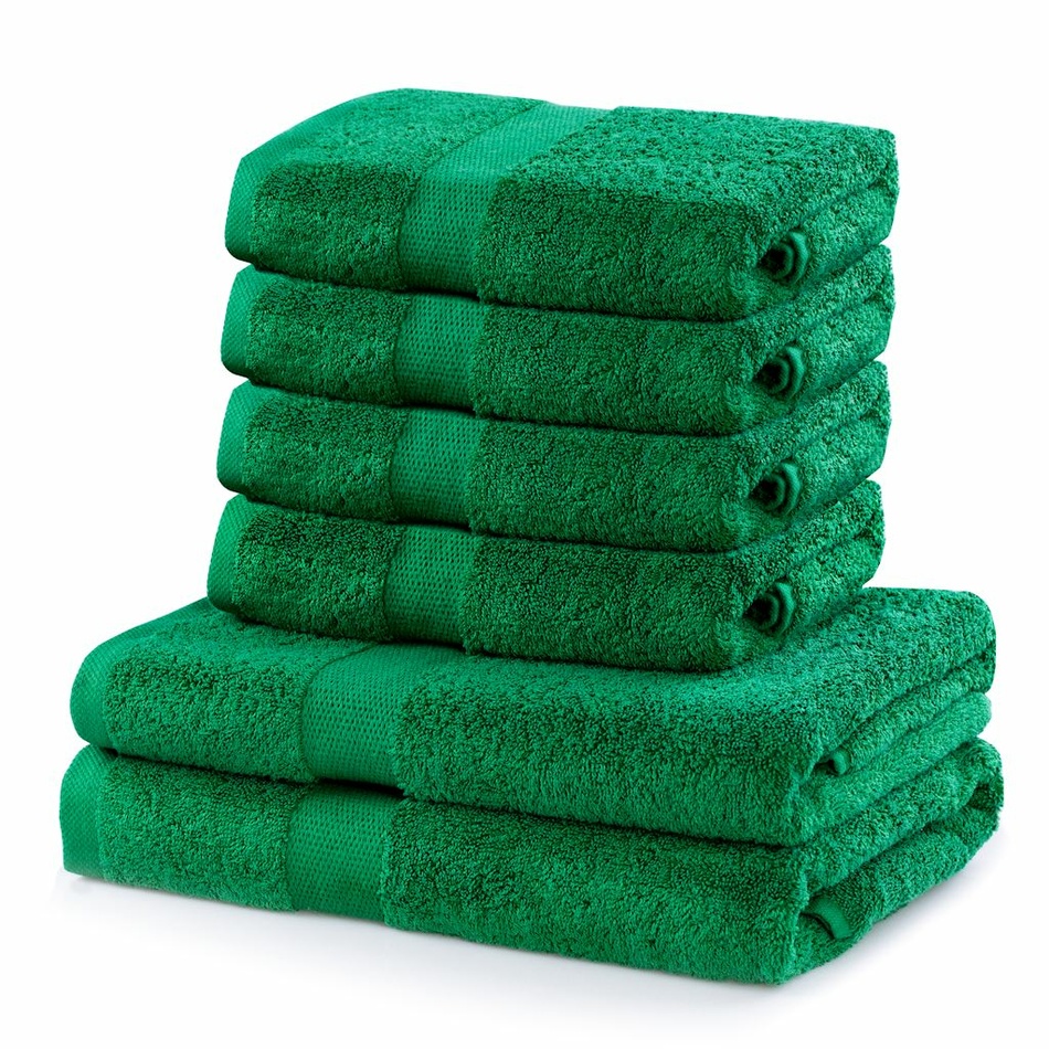Fotografie DecoKing Sada ručníků a osušek Marina zelená, 4 ks 50 x 100 cm, 2 ks 70 x 140 cm