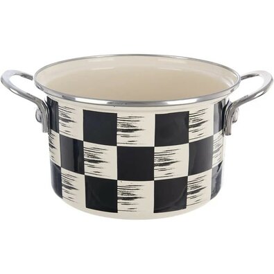 Orion Emaliowany garnek Szachownica Lem, 2 l,średnica 18 cm