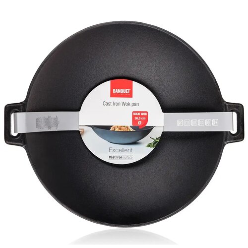 Banquet Patelnia WOK żeliwna EXCELLENT, 36,5 cm