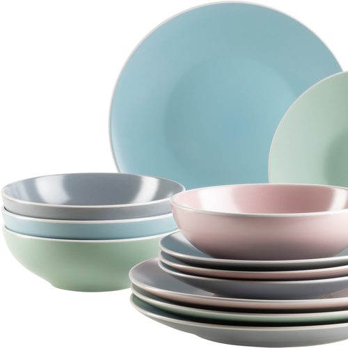 Mäser 16 darabos ELISSA II étkészlet – színek keveréke, matt