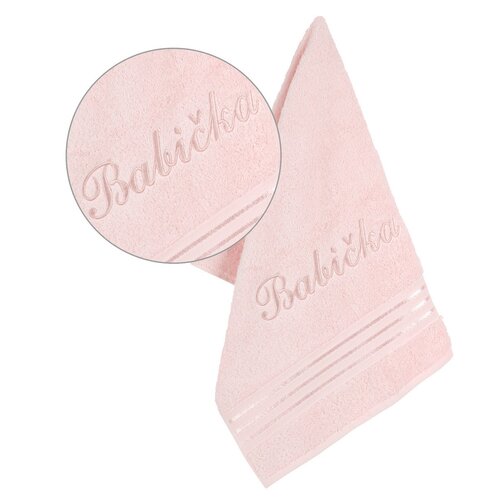 Bellatex Frotteehandtuch mit Stickerei Oma rosa , 50 x 100 cm