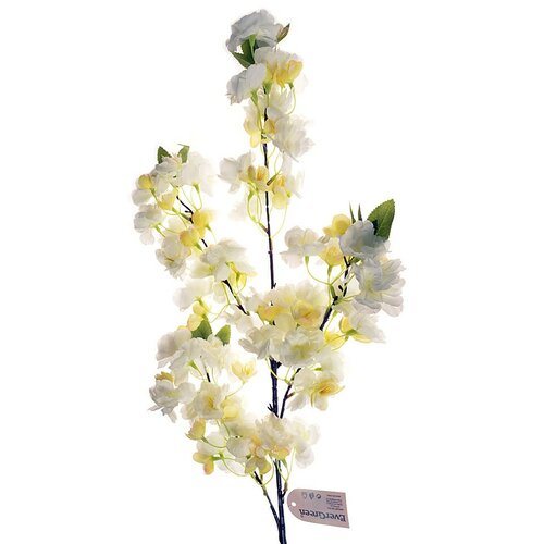 Штучна квітуча гілка біла, 100 см