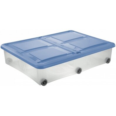Tontarelli Tárolódoboz fedéllel Stockbox 61 l,átlátszó/kék