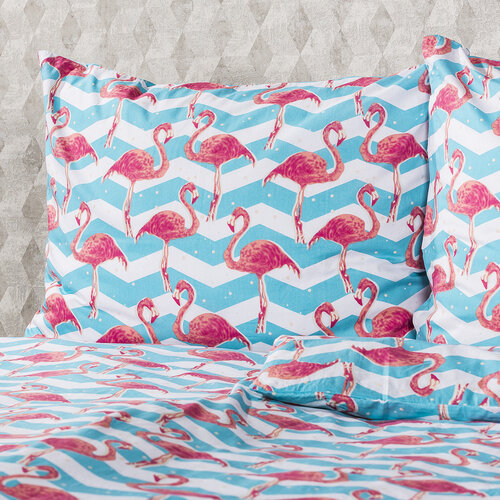 4Home Pościel bawełniana Flamingo, 220 x 200 cm, 2 szt. 70 x 90 cm
