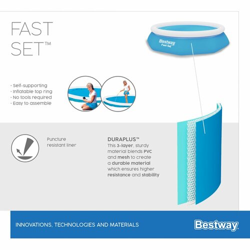 Bestway 57448 Nafukovací bazén Fast Set, 244 x 61 cm