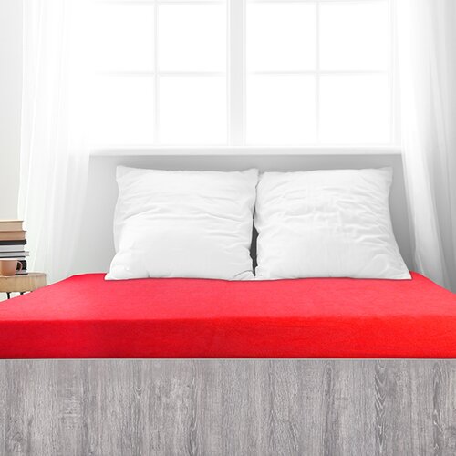 4Home Frottee-Bettlaken Ideal Rot, 140 x 200 cm