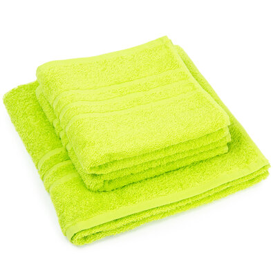 Sada ručníků a osušky Classic zelená, 2 ks 50 x 100 cm, 1 ks 70 x 140 cm