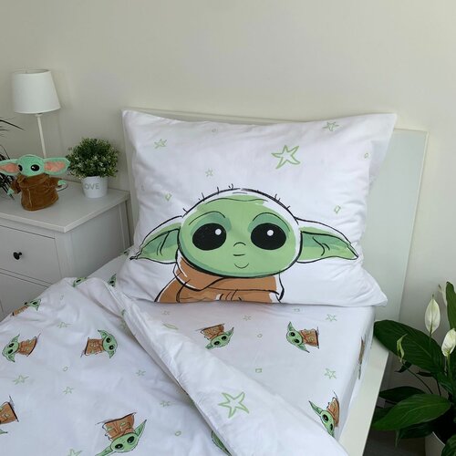 Jerry Fabrics Baumwollbettwäsche Star Wars Baby Yoda, 140 x 200 cm, 70 x 90 cm