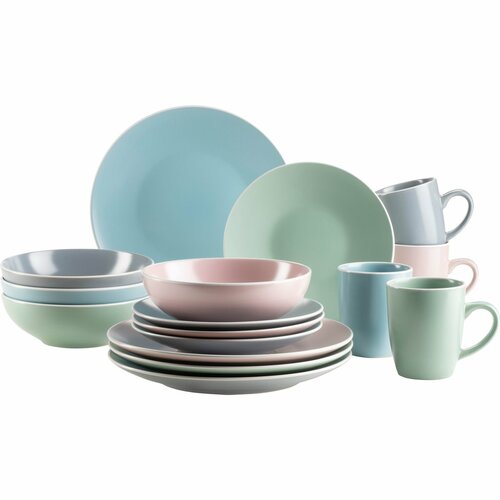 Mäser Набір посуду 16 шт. ELISSA II – мікс кольорів матовий