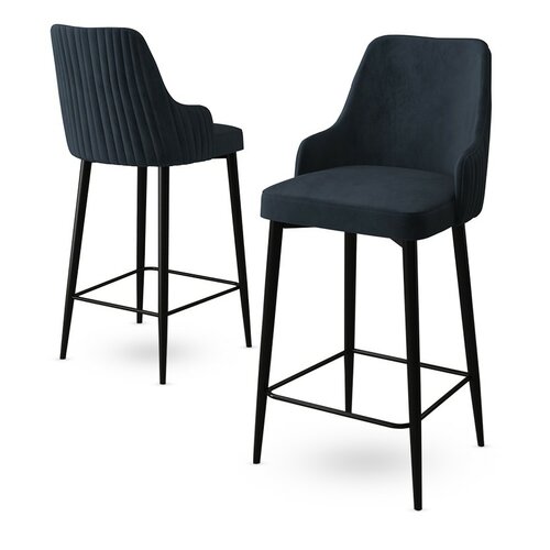Barstuhl-Set Enox Anthracite and Black, 6 Stück