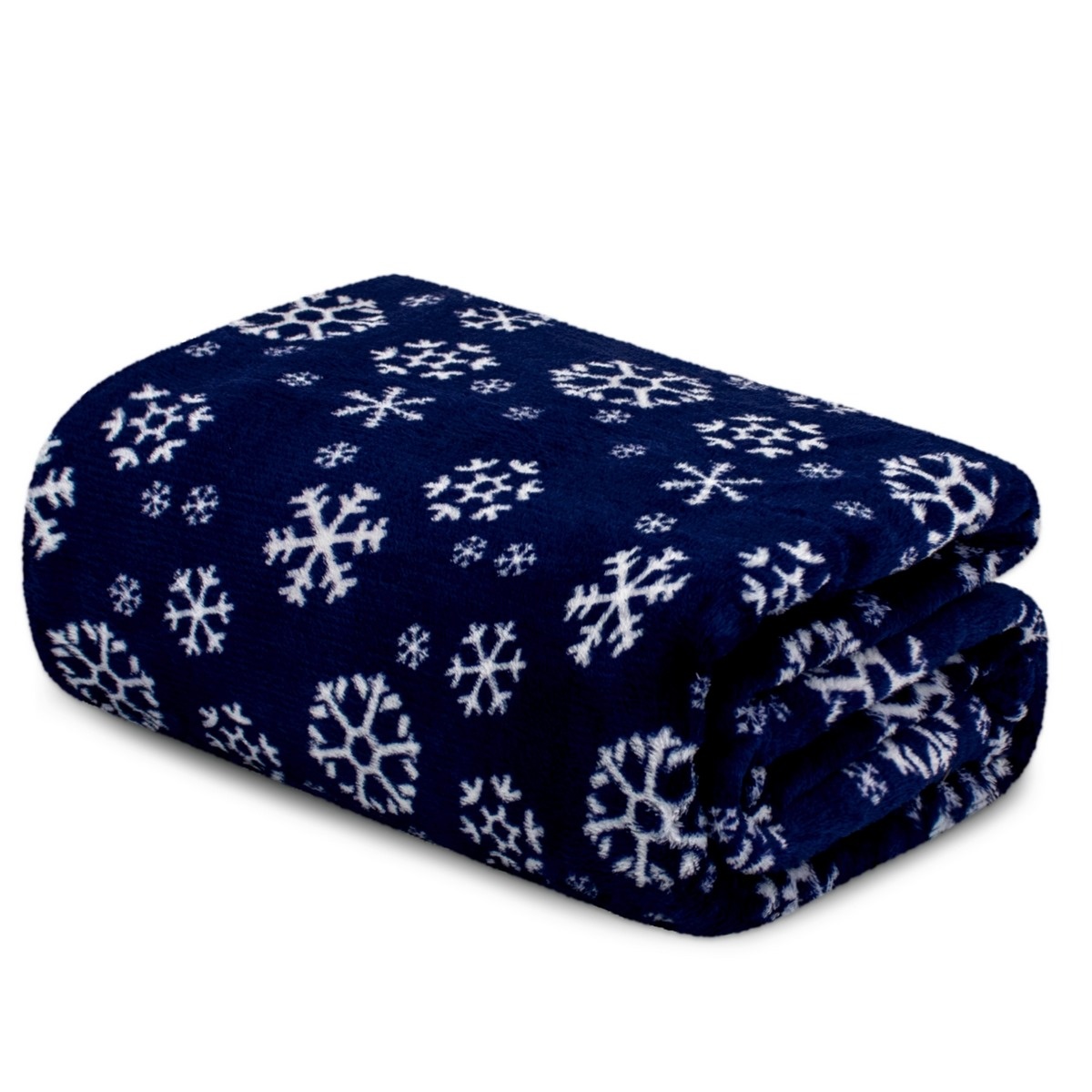 Koc Domarex Snowflakes navy, 130 x 170 cm