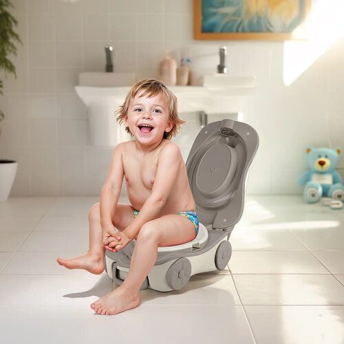 Dolu Potovalni otroški nočni lonček, prenosni,bež, 18,5 x 35,5 x 23 cm