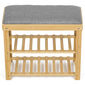Autronic DR-N1010 GREY2 Schuhregal mit Hocker, 60 x 55 x 29 cm