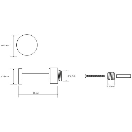 Sapho XR217 X-Round cârlig drept 3,5 cm, crom