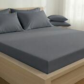Kvalitex Saténové prestieradlo s gumou tmavosivá, 100 x 200 cm